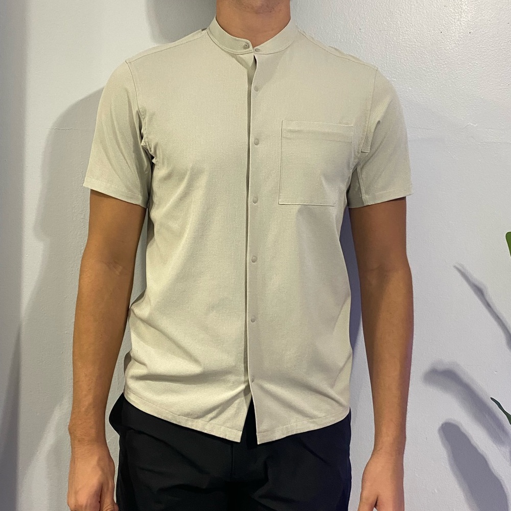 Lululemon Button Up collarless Shirt